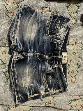 Blue denim shorts
